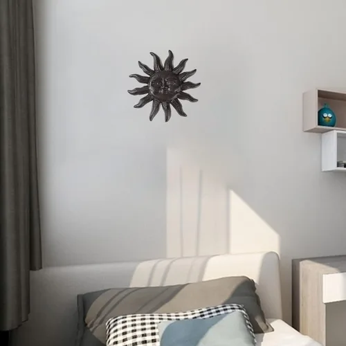 Miniatura 7 de BRASSTAR Hierro fundido 7.9 '' Sun Face Wall Decor Sun Art Escultura Colgante de pared para el hogar Jardín Casa Patio Tienda TQGJPT503