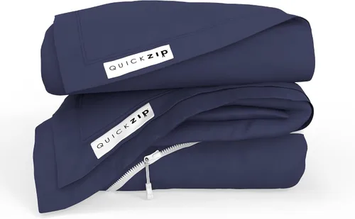 Miniatura 6 de QuickZip Paquete de Repuesto Fitted Plus: 1 Sábana Bajera (Base + Sábana con Cremallera) y 1 Sábana con Cremallera - Fácil de Cambiar, No se Sale