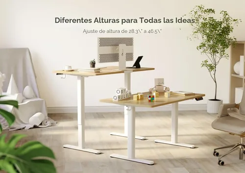 Miniatura 4 de Claiks Escritorio Eléctrico de Pie, Escritorio Ajustable de Altura para Pararse, Escritorio de Oficina en Casa de 48x24 Pulgadas con Tablero