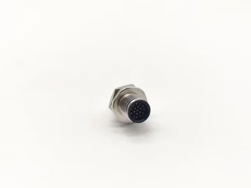 Miniatura 4 de Elecbee 17 Pin M12 Cable A Code Male Straight Rear Bulkhead Waterproof Panel Receptacles Solder Type