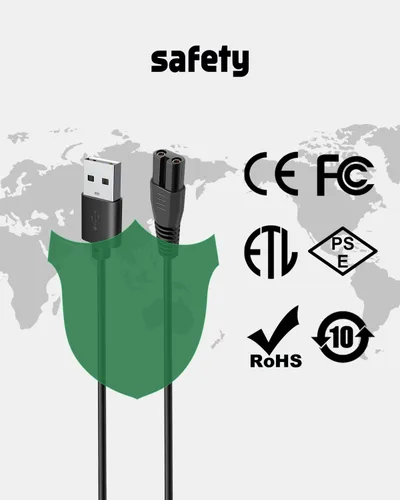 Miniatura 6 de uijino Cable de carga USB compatible con recortadora de barba Brightup, cargador de 5 V para cortapelos Brightup FK-8688T FK-8788T IPX7, afeitadora