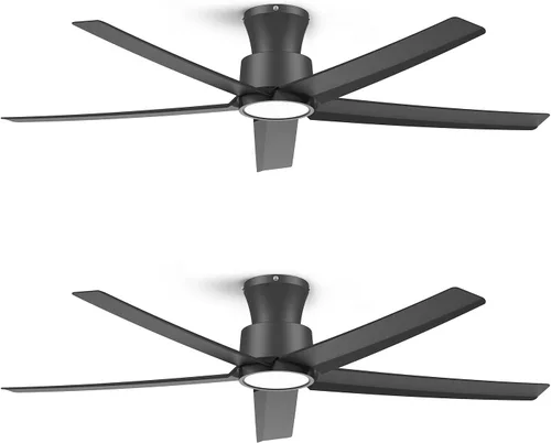 Miniatura 19 de ocioc Ventiladores de techo de 44 pulgadas con luces y control remoto, ventiladores de techo regulables con motor de CC silencioso reversible, Negro