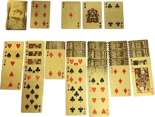 Miniatura 5 de Rok 24K oro 100 dólar Bill Foil Flexible resistente al agua plástico 52 póker naipes cubierta para juego de mesa