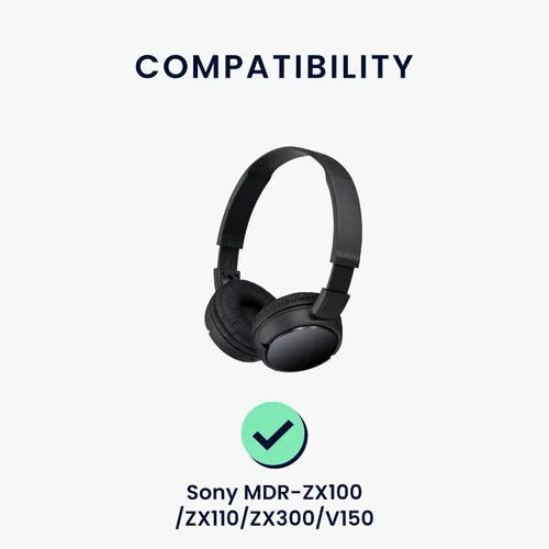 Miniatura 2 de kwmobile Almohadillas para oídos compatibles con Sony MDR-ZX100/ZX110/ZX300/V150 - 2 piezas de repuesto para auriculares, color negro