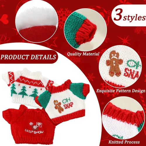 Miniatura 5 de Bencailor Juego de 6 piezas de accesorios de ropa para muñeca de Navidad con zapatos para muñeca y botas de nieve para accesorios de muñeca (Lindo)