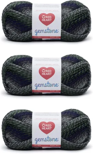 Miniatura 4 de Red Heart Hilo de citrino de piedras preciosas – Paquete de 3 unidades de 7 onzas – Acrílico – 5 voluminosos – 312 yardas – Tejido, ganchillo