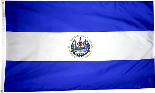Miniatura 5 de Annin Flagmakers Bandera de El Salvador fabricada en Estados Unidos según las especificaciones oficiales de diseño de las Naciones Unidas, 2 x 3