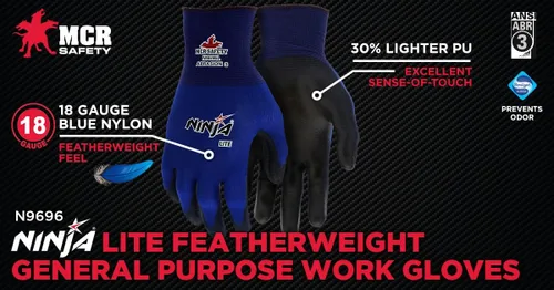 Miniatura 4 de MCR Safety® ® Lite - Guantes grandes, azul/negro, 12/par - 1 unidad