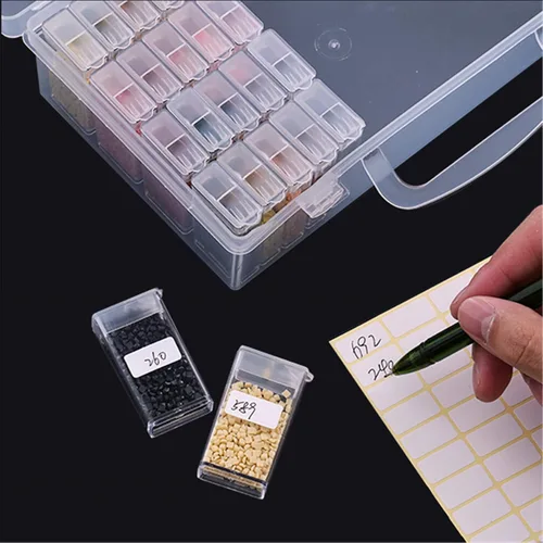 Miniatura 7 de Huacan Contenedores de Almacenamiento para Pintura de Diamantes, Accesorios para Pintura de Diamantes, Caja de Almacenamiento de 64 Rejillas
