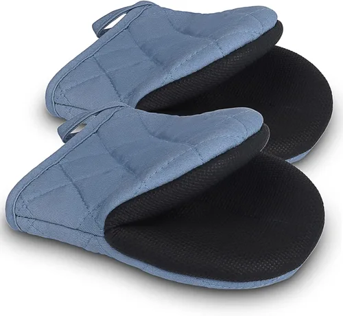 Miniatura 17 de 1 par de manoplas cortas para horno, guantes de silicona resistentes al calor para cocina, mini guantes de horno para 500 grados, superficies