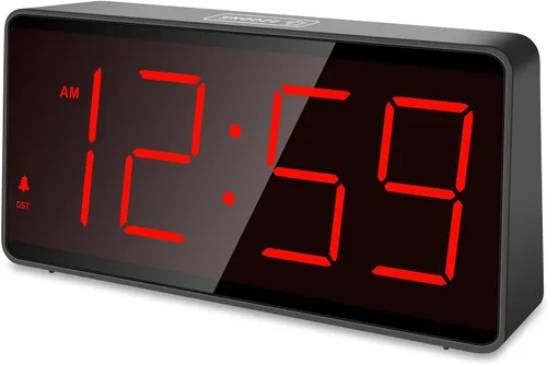 Peakeep Reloj digital con pilas, reloj despertador para dormitorios, con 4 reguladores de intensidad grandes inalámbricos, para personas mayores,