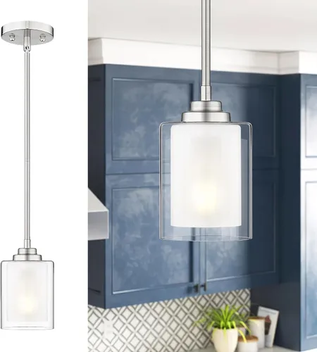 Miniatura 27 de TENGXIN Lámpara Colgante Moderna para Isla de Cocina, Accesorio de Lámpara de Techo Colgante de Oro Cepillado, Iluminación Colgante de Estilo Granja