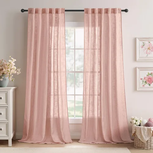 Miniatura 25 de MIULEE Cortinas de lino blanco de 108 pulgadas de largo para dormitorio, sala de estar, cortinas de ventana con textura de lino suave y grueso, Lino