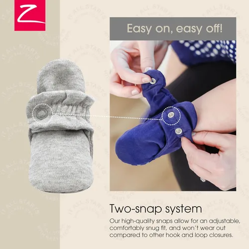 Miniatura 3 de Zutano - Botines de algodón orgánico para bebé, unisex, con suela antideslizante