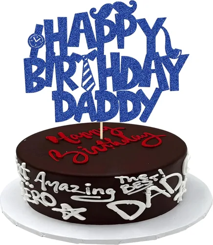Miniatura 18 de 36 adornos para cupcakes con purpurina azul para el Día del Padre, el mejor papá de la historia, #1 Dad Love Papa Cake Pick Decoraciones para Feliz