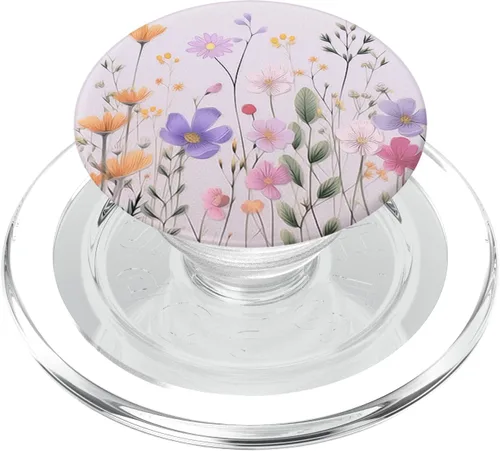 Miniatura 8 de Ramo de flores con patrón floral lindo de flores silvestres rosa pastel PopSockets estándar PopGrip