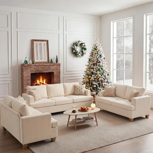 Miniatura 7 de Apicizon Cloud Couches Juegos de Muebles para Sala de Estar, Juego de Sofá Loveseat de 2 Plazas y Sofá de 3 Plazas para Dormitorio, Cómodo Sofá Cama