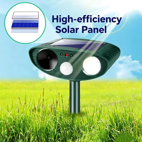 Miniatura 4 de Repelente solar ultrasónico de animales para exteriores, repelente de ciervos con luz estroboscópica, dispositivos de disuasión de animales