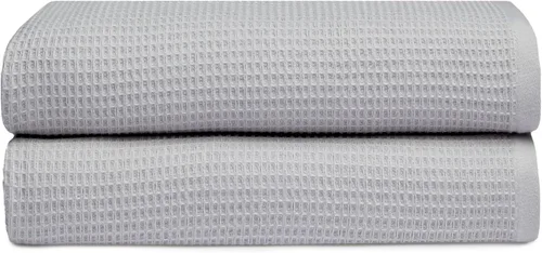 Miniatura 11 de Cozy Earth Toallas de baño de punto gofre, 60% algodón, 40% viscosa de bambú, 40 x 65 pulgadas, rizo suave y absorbente, reversible, patrón de punto