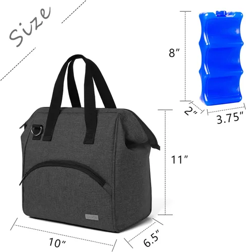 Miniatura 4 de Luxja Bolsa enfriadora de leche materna con una bolsa de hielo (se adapta a 6 botellas, hasta 9 onzas), enfriador de leche materna para biberones