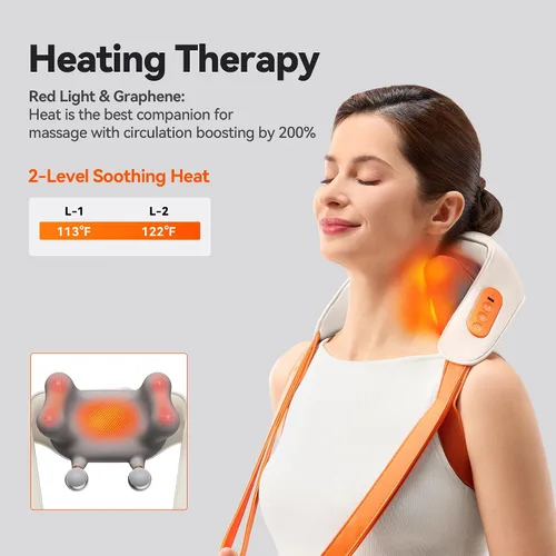 Miniatura 3 de IKEEPFIT Masajeador de cuello inalámbrico con calor, masajeador de hombro para aliviar el dolor de tejido profundo, MagicSide 3.0 [2025 innovador]