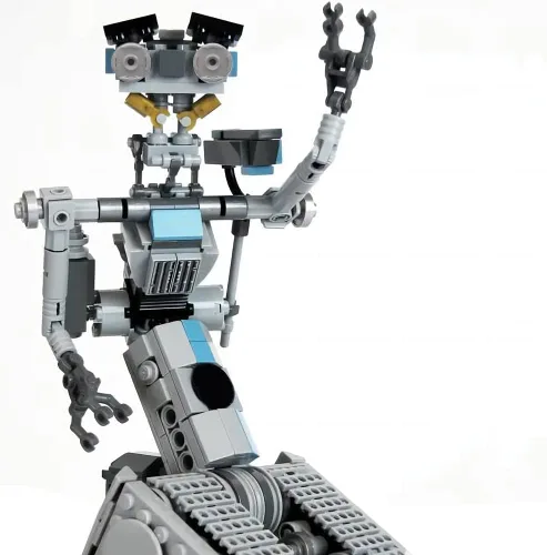 Miniatura 8 de Juguetes de Construcción de Robot Johnny 5, Figuras de Robot de la Película Cortocircuito, Kit de Construcción de Modelo de Robot, Set de Bloques