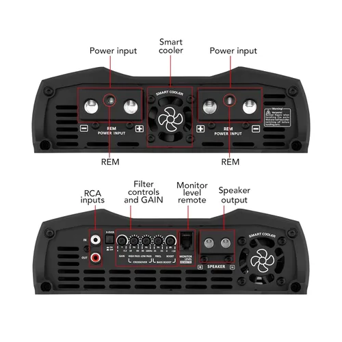 Miniatura 9 de Taramps MD 4000.1 Amplificador de audio para automóvil de 1 ohmio, amplificador de mosfet digital de rango completo de 4000 W RMS monobloque clase