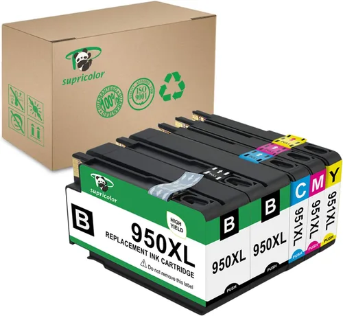 Cartuchos de tinta compatibles 950xl 951xl, paquete de 5 cartuchos de tinta 950 951 de repuesto para impresoras Officejet 8630 8625 8615 8600 8620