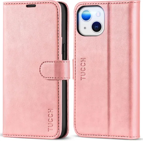 Miniatura 16 de TUCCH Funda Tipo Billetera para iPhone 13 (6.1") 2021, con Bloqueo RFID, con Soporte para 3 Tarjetas, de Piel Sintética, Tipo Folio