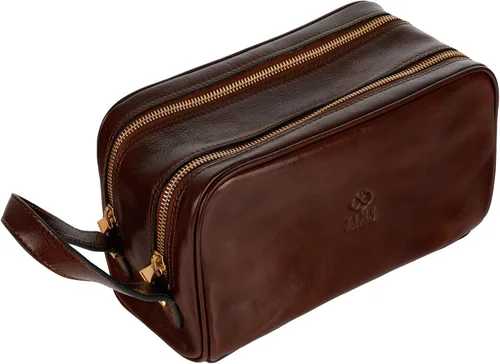 Miniatura 10 de Time Resistance Bolsa de cosméticos de cuero - Kit de aseo italiano Dopp (negro)
