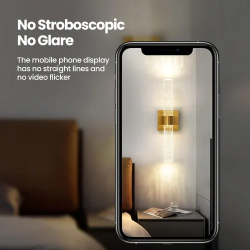 Miniatura 4 de Juego de dos apliques de pared dorados - Modernos apliques de cristal para iluminación de pared de 12 W, 4000 K, aplique de pared LED regulable