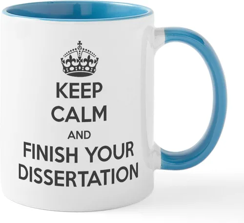 Miniatura 5 de CafePress Taza de café de cerámica con texto en inglés «Keep Calm And Finish Your Dissertation», de 11 oz (11.0 fl oz)