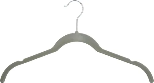 Amazon Basics Perchas antideslizantes de terciopelo delgado que ahorran espacio para la organización del armario, gris/plata, paquete de 30
