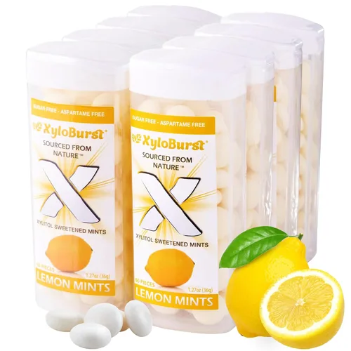 Miniatura 10 de XyloBurst - Mentas de xilitol Mentas de aliento sin azúcar para la salud bucal Sin gluten, veganas, aptas para dieta cetogénica Mentas sin