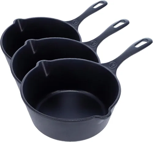 Miniatura 7 de Victoria Cacerola de Hierro Fundido de 0.5 Cuartos, Olla Pequeña de Hierro Fundido para Derretir Sazonada con Aceite de Linaza, Fabricada