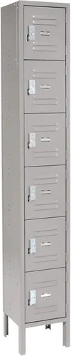 Miniatura 8 de Global Industrial Taquilla ancha de seis niveles con cerrojo de candado, 12 pulgadas de ancho x 15 pulgadas de profundidad x 78 pulgadas de alto, 6