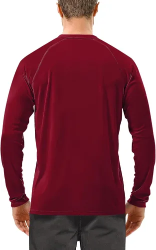 Miniatura 2 de Roadbox Camisas de Protección Solar UV UPF 50+ para Hombres Manga Larga SPF Rash Guard para Pesca Senderismo Natación Correr Paquete de 1 - rojo