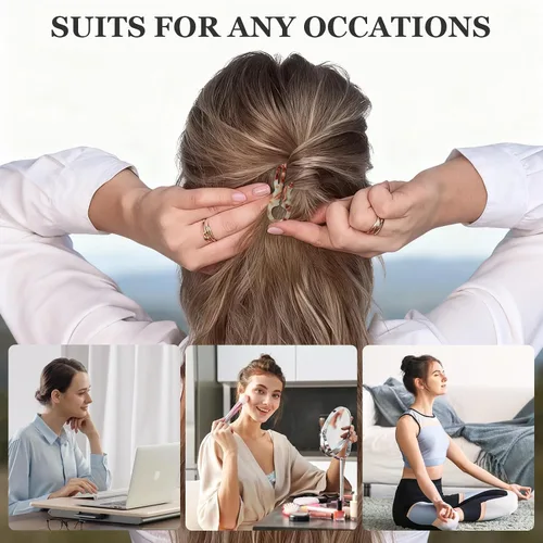 Miniatura 3 de Sunolga Horquillas francesas pequeñas de 2.83 pulgadas para mujer, 6 horquillas de pelo de prestigio para todo el cabello, forma curvada para un