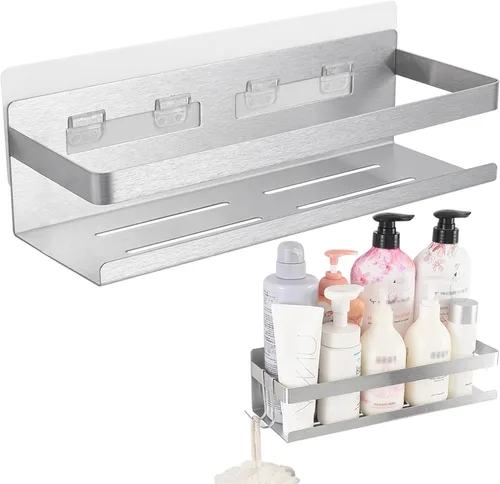 Miniatura 9 de Estante de especias para refrigerador, cocina, hogar, organización y almacenamiento adhesivo (paquete de 2, negro)