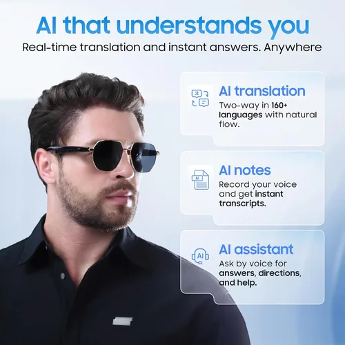 Miniatura 2 de LIMU Gafas de sol inteligentes Gen 5 AI – Gafas de sol inteligentes de diseño alemán con intérprete de IA en tiempo real, audio Bluetooth de oreja