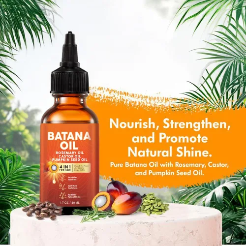 Miniatura 7 de Aceite de batana 4 en 1 para el crecimiento y nutrición del cabello, 100% puro orgánico natural, aceite de ricino y romero que estimula