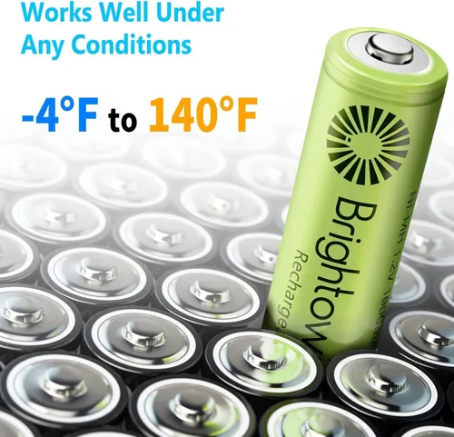Miniatura 6 de Brightown Paquete de 4 pilas AAA de 800 mAh y 8 pilas recargables AA de 1000 mAh – Batería de alta capacidad NiMH de 1.2 V – Ideal para luces