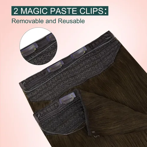 Miniatura 91 de Easyouth Extensión de cabello humano rubio con cola de caballo, extensiones de cabello humano rubio dorado con reflejos rubios, extensiones