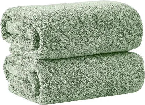 Miniatura 9 de Great Bay Home Toalla de baño blanca – Toalla de baño de gran tamaño 100% algodón de 68 x 35 pulgadas – Absorbente, de secado rápido, toalla de baño