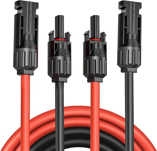 SIYAN Cable de extensión solar de 3 pies 10 AWG con conector hembra y macho adaptador de cable solar resistente a la intemperie para paneles del