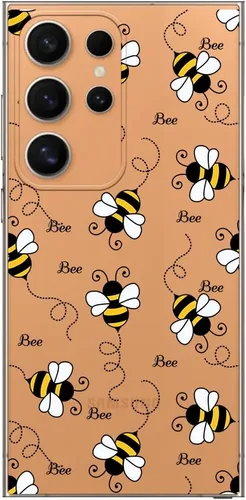 Miniatura 7 de Blingy's Funda para Samsung Galaxy S24 Ultra, para mujeres y niñas, diseño de abejas divertidas de moda, lindo estilo de animal, transparente