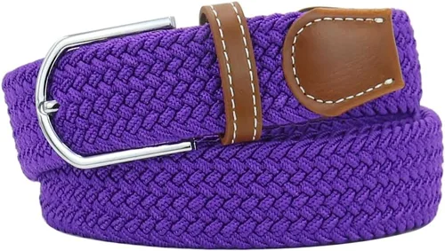 Miniatura 37 de Mixed Color Woven Stretch Braided Belts for Men and Women Fashion Elastic Belts