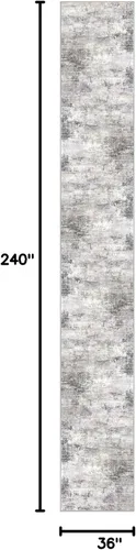 Miniatura 271 de IOHOUZE Alfombra abstracta lavable de 3 x 12 pies para pasillos, antideslizante para cocina, camino de entrada de lana sintética para interiores