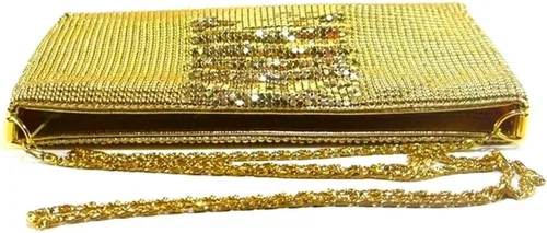 Miniatura 5 de Bolso de noche de malla metálica con cuentas de metal para mujer, para cóctel, fiesta, graduación, boda, banquete
