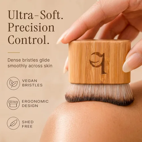 Miniatura 4 de Cepillito autobronceador ultra suave - Cepillo Kabuki para base corporal y maquillaje, aplicador para mezclar autobronceador, manopla